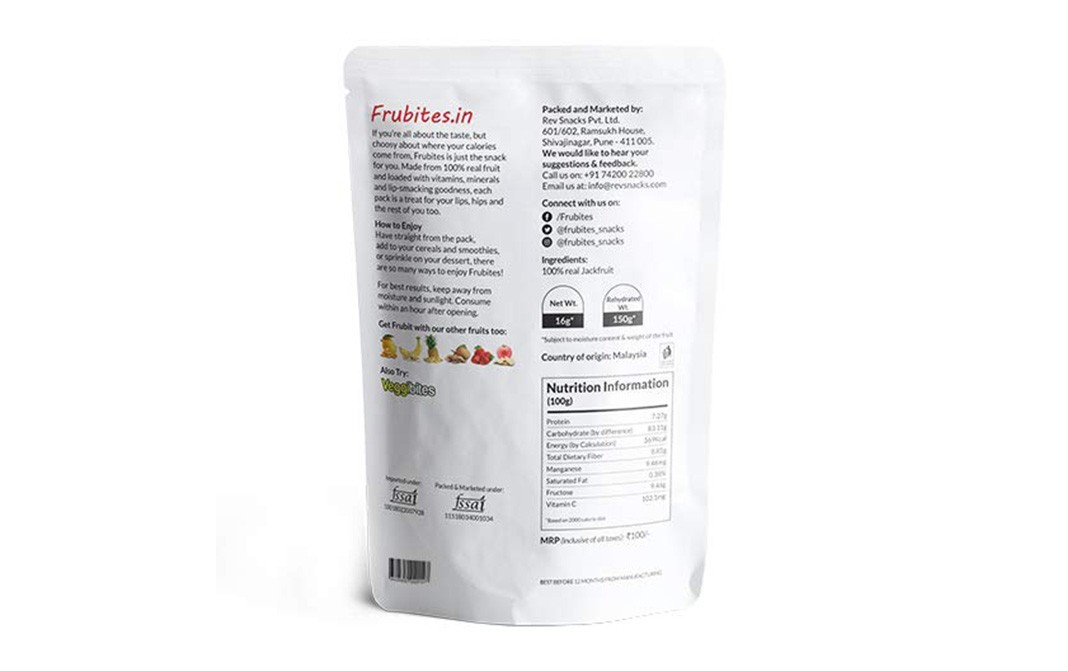 Frubites Freeze Dried Jackfruit    Pack  16 grams